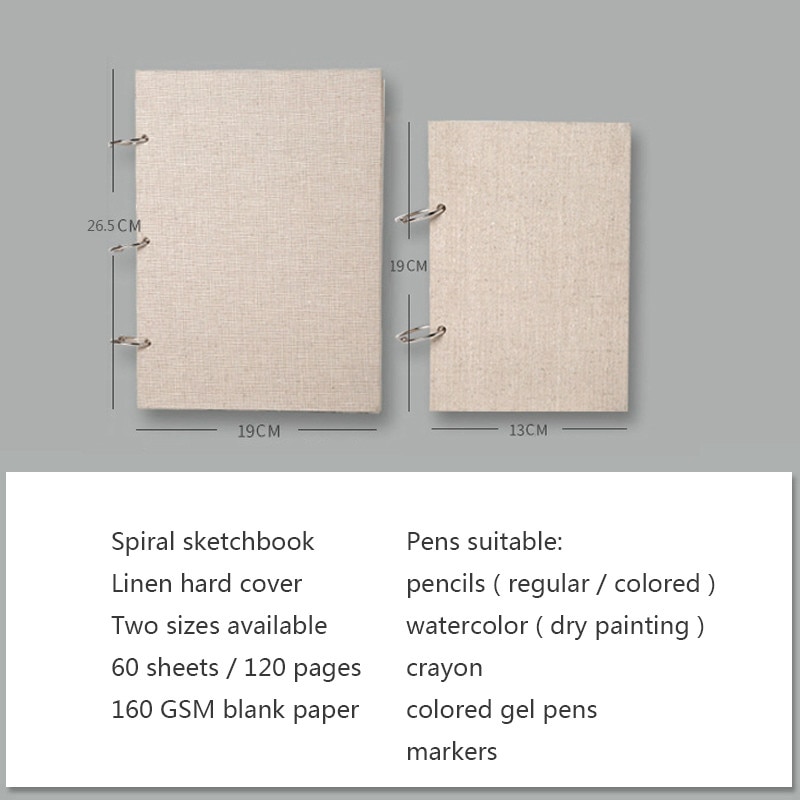 8k 16k 32k retro retro spiral blank skitsebog 120 sider 160 gsm tykkere akvarelpapir velegnet til farvede blyanter kunstmarkør