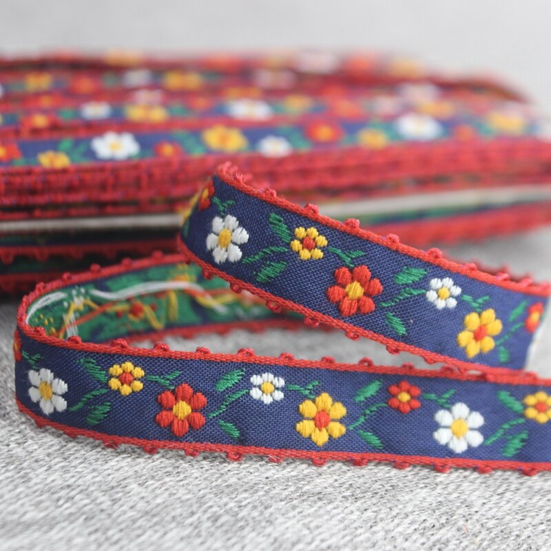 2 yards/lot japon doux Kawai style fille cheveux boucles d'oreilles et un chapeau de paille garni dentelle tissé jacquard sangle bricolage Zakka ruban: L 1.5CM