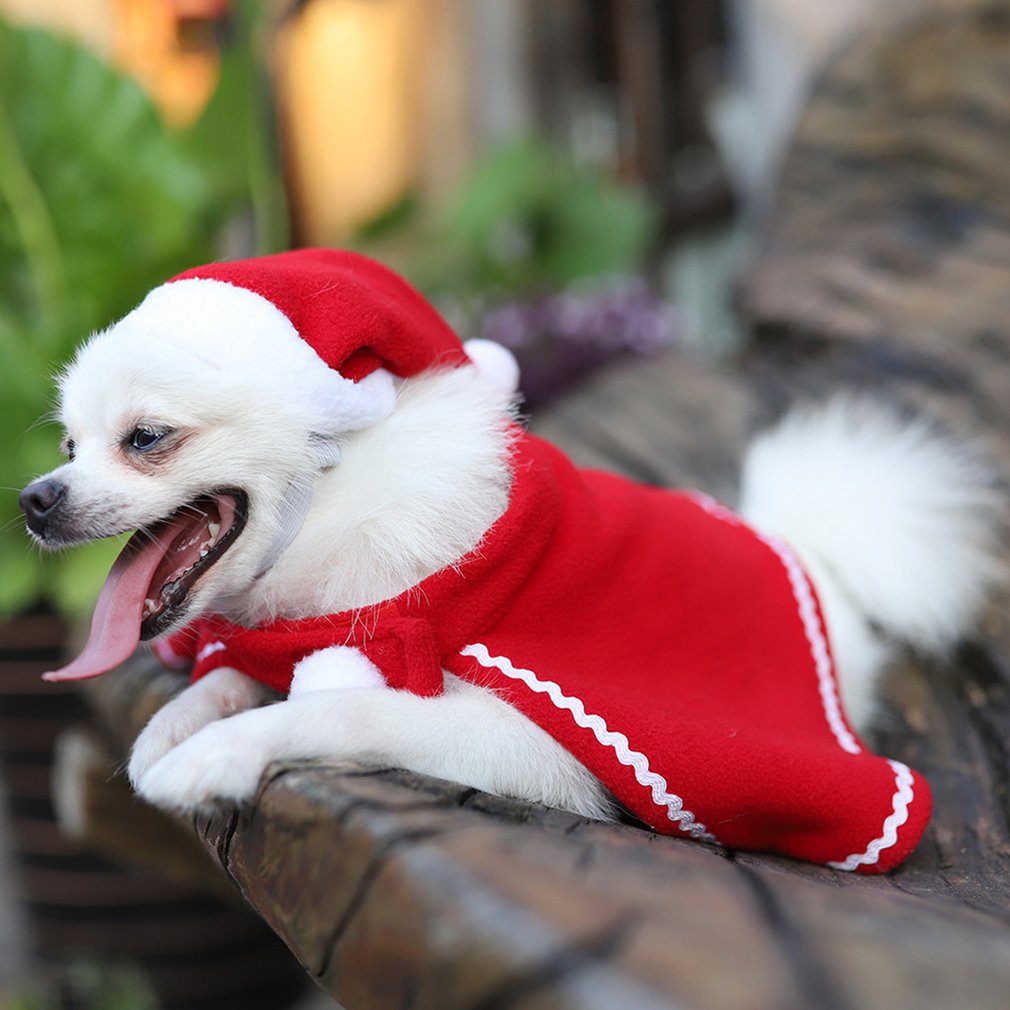 Kerst Decoratie Supplies Pet Kleding Hond Cape Hoed Jurk Kerst Pet Cap Cape Set Hond Kerst Decoratie