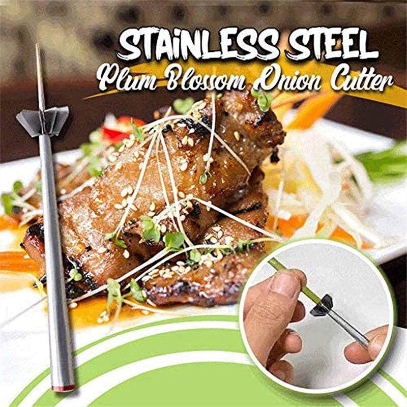 2 Pcs Stainless Steel Plum Blossom Onion Cutter,Kitchen Slicer,Cutter Tools for Onion,Vegetable