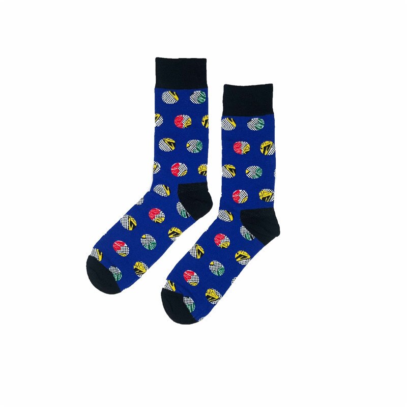 Herensokken grappige cartoon pauw bliksem wolk stippen kleurrijk vrolijk harajuku hiphop katoenen sokken heren herfst winter: Gat