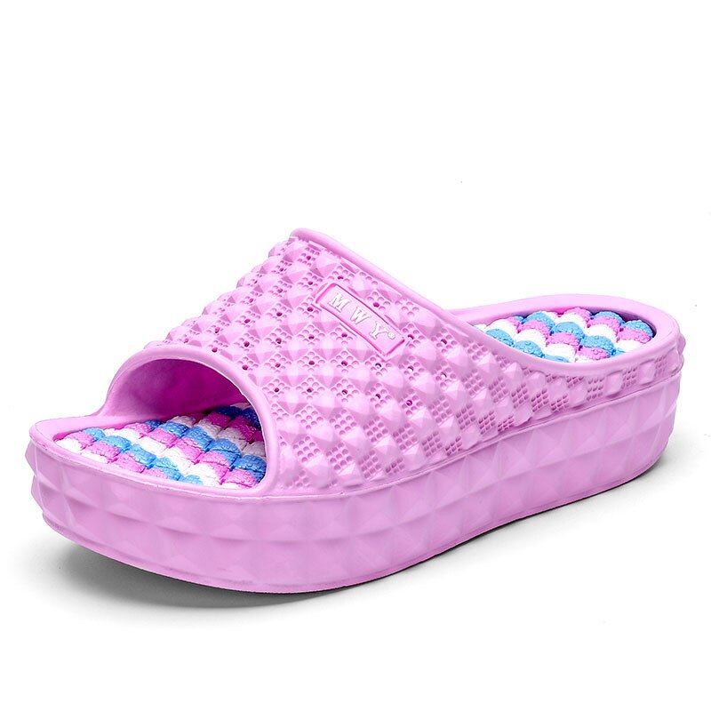 Massasje flip flops wedges sko for kvinner sklisikre innendørs hjem hus baderom tøfler strand lysbilder zapatos mujer