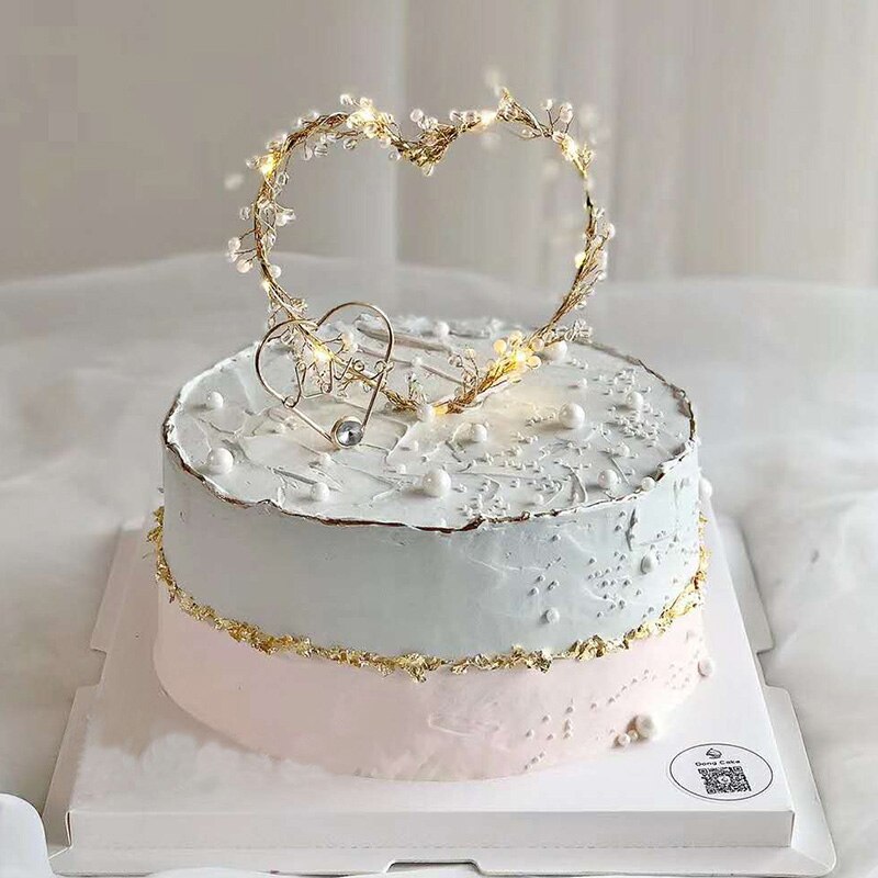 Glitter Gouden Ster Regenboog Hart met peal Cake topper Zomer Zwaan Vorm wedding cake verjaardagsfeestje decoratie