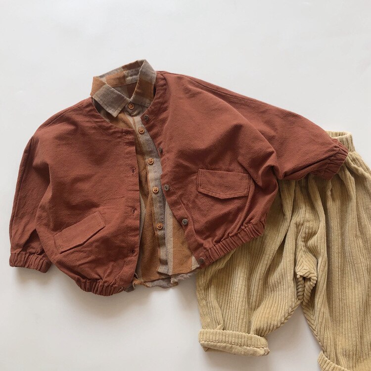 Lente Herfst Kinderen Jas Voor Meisjes Vleermuis Mouw Jassen Katoen Linnen Jongens Jassen Klassieke O-hals Kinderen Bovenkleding Jassen
