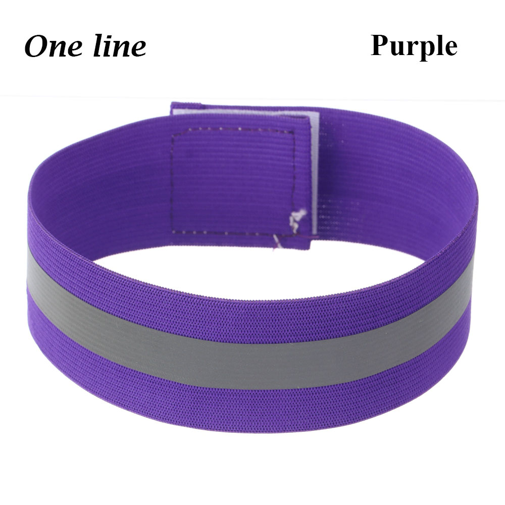 Brassard de sécurité pour vélo, 1 pièce, bande réfléchissante, sangle de jambe à main, bandes réfléchissantes, cyclisme en plein air: one line purple