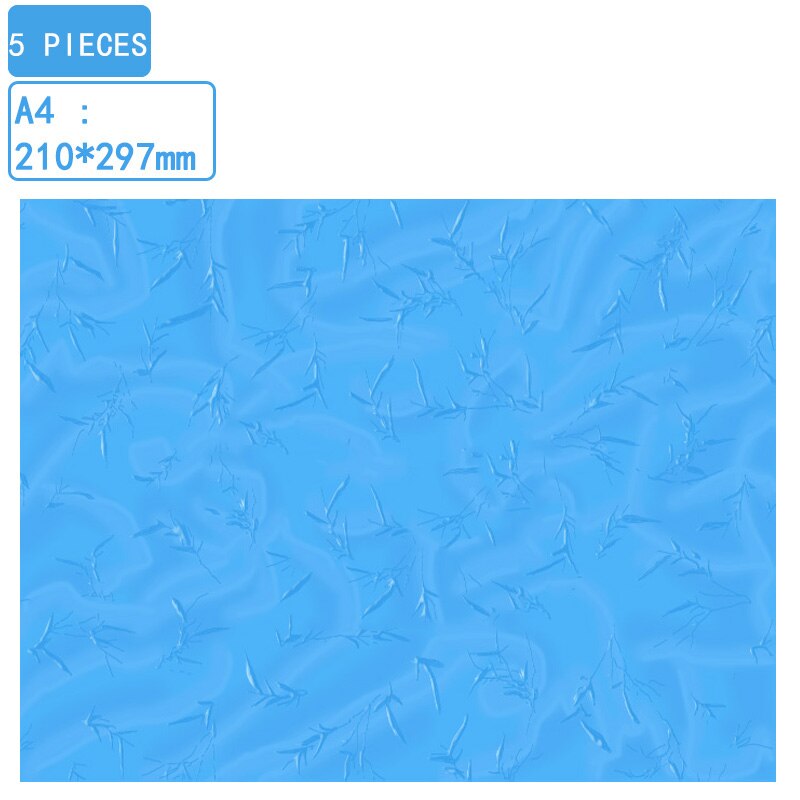 5 pieces A4 paper 180g Greeting Card Birthday paper DIY paper album paper bamboo leaf flat leather paper binding cover paper: Lake blue