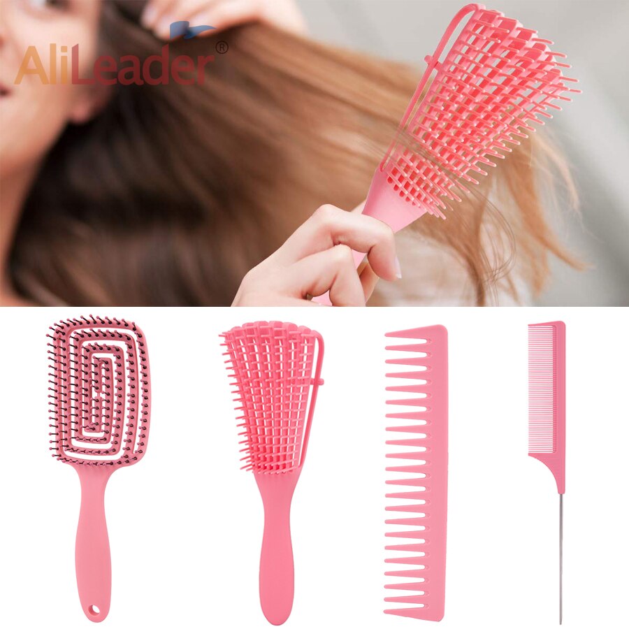 Hair Detangling Brush For Easy Detangler Curly Hair Scalp Massage Hair Comb For Afro Textured Wet Dry Kinky Wavy Hair Women
