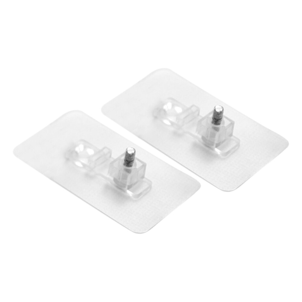 Hardware Easy Install Transparent Accessories Bedroom PVC Home Bathroom Adhesive Sticker Screw For Shelf Waterproof Wall Hook