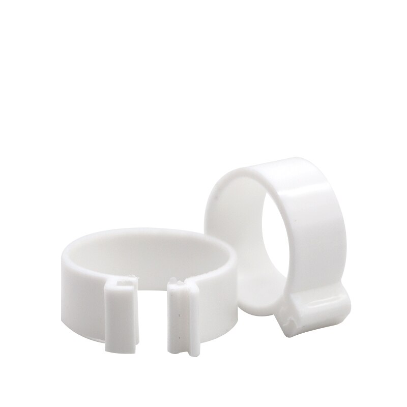 200 Stuks Kip Voet Ringen 20Mm Pluimvee Been Digitale Label Gesp Ring 6 Kleuren Zonder Woorden Plastic Kuiken Eend gans Apparatuur: White