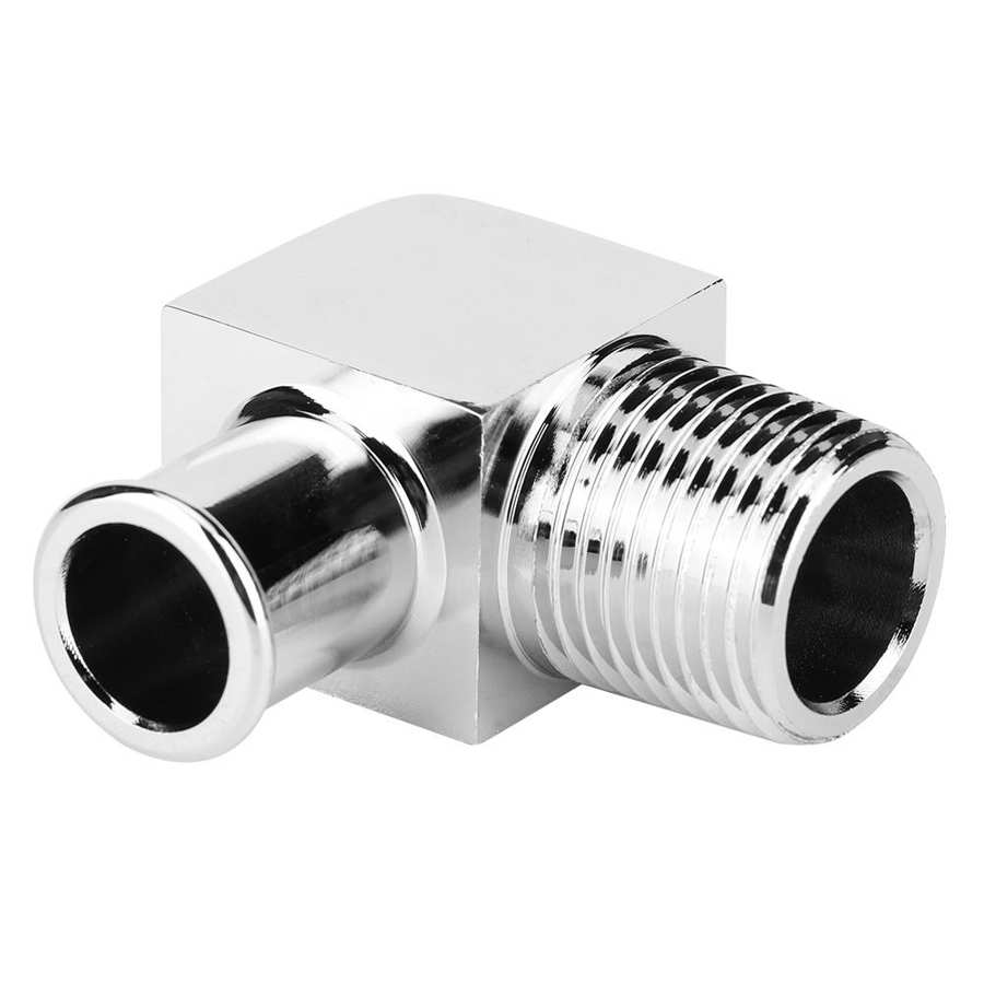 Heater Hose Fitting Aluminum Alloy Heater Hose Fitting 90 Degree Connector 1/2in NPT to 5/8in Hose Barb Heater Hose Connector