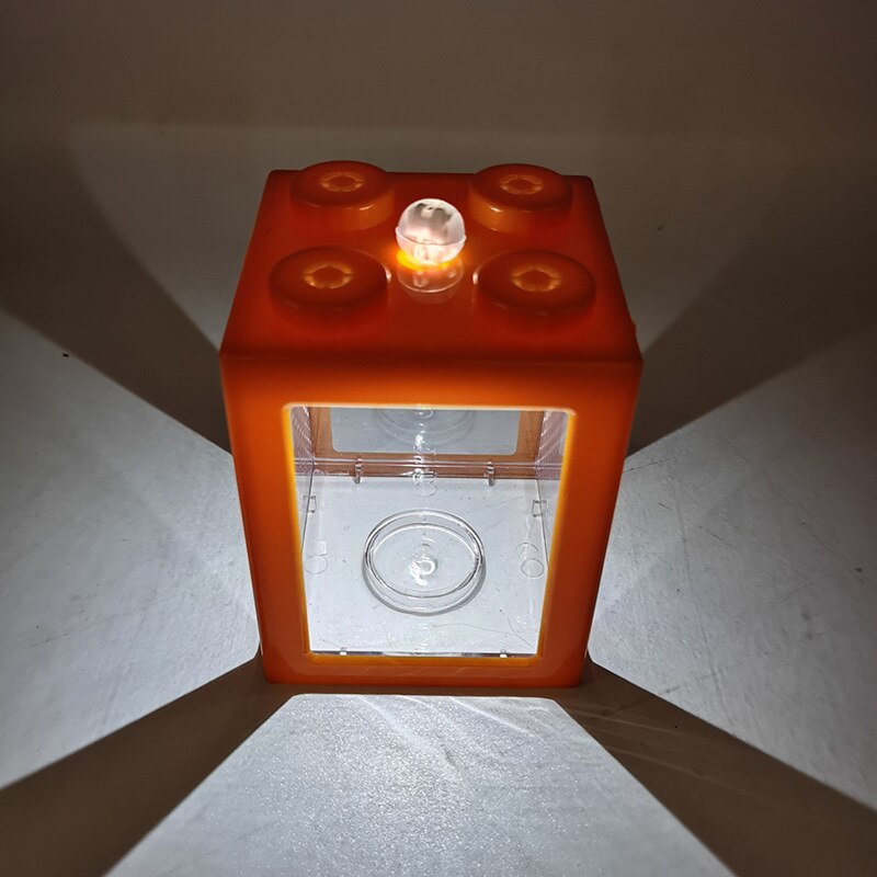 Office desktop small ecological fish tank ornamental shrimp tank ecological Mini Betta tank with light reptile accessories: Orange cylinder