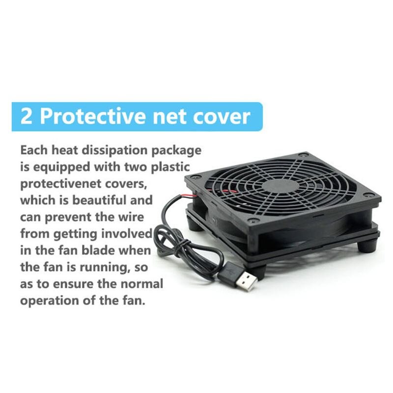 9 Cm/12 Cm Koelventilator Dc 5V Usb Voeding Stille Ventilator Voor Router Tv Set-top Box Pxpa