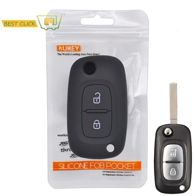 2 knoppen Siliconen Autosleutel Geval Voor Renault kangoo Modus Megane Clio Cover Keyless Remote Fob Shell Protector