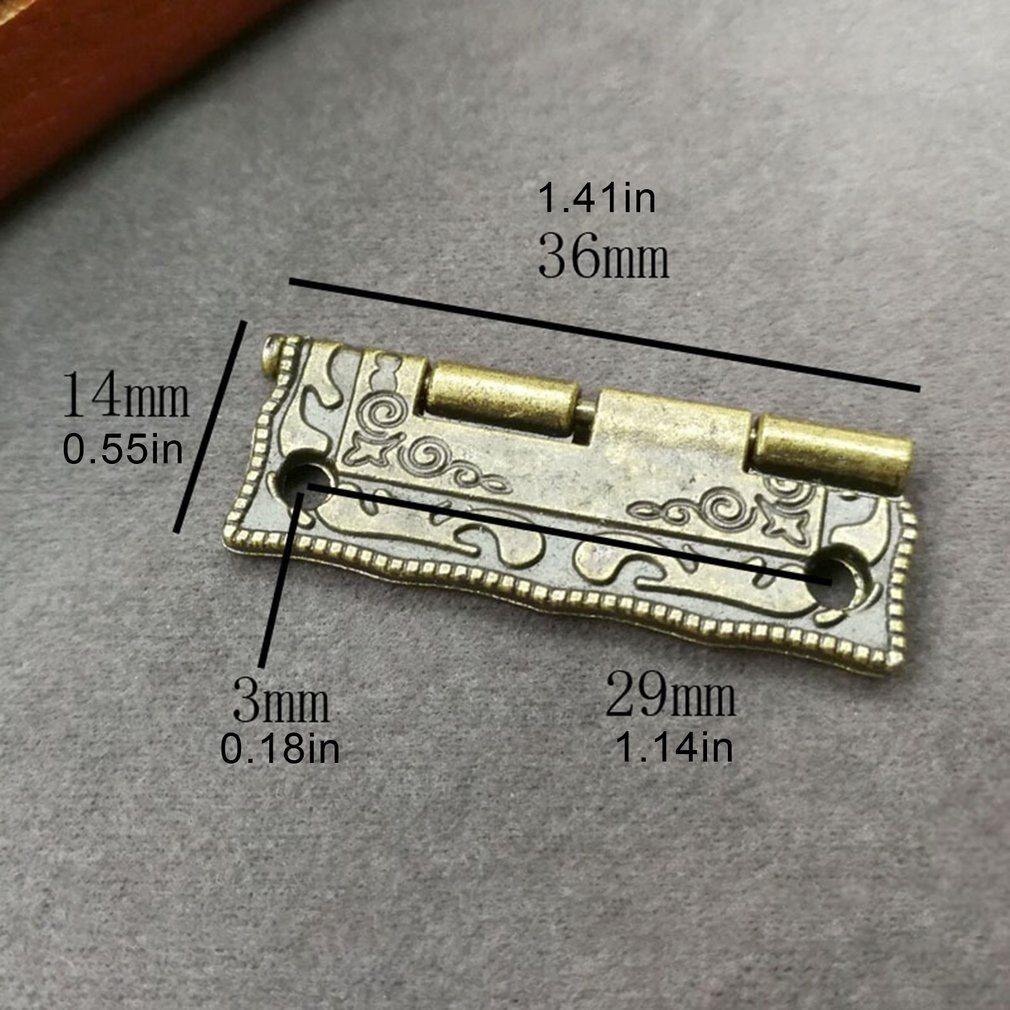 Mini Vintage Antique Carbinet Drawer Hinge Wooden Furniture Jewelry Box Brass Hinge Furniture Hinge
