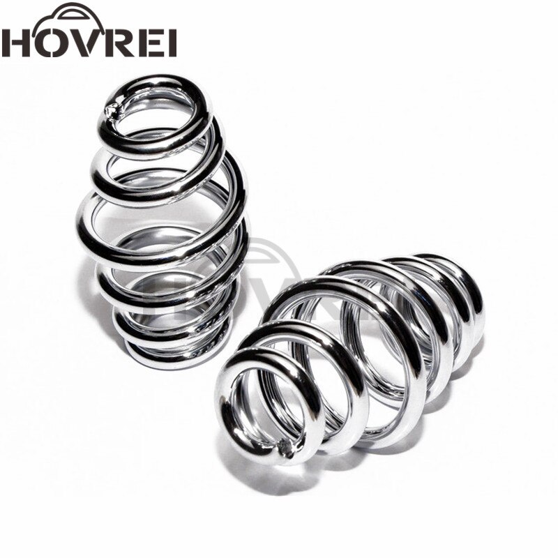 1pair Motorcycle 3inch Chrome Barrel Coiled Solo Seat Springs For Harley Chopper Bobber seat Bracket Mounting spring