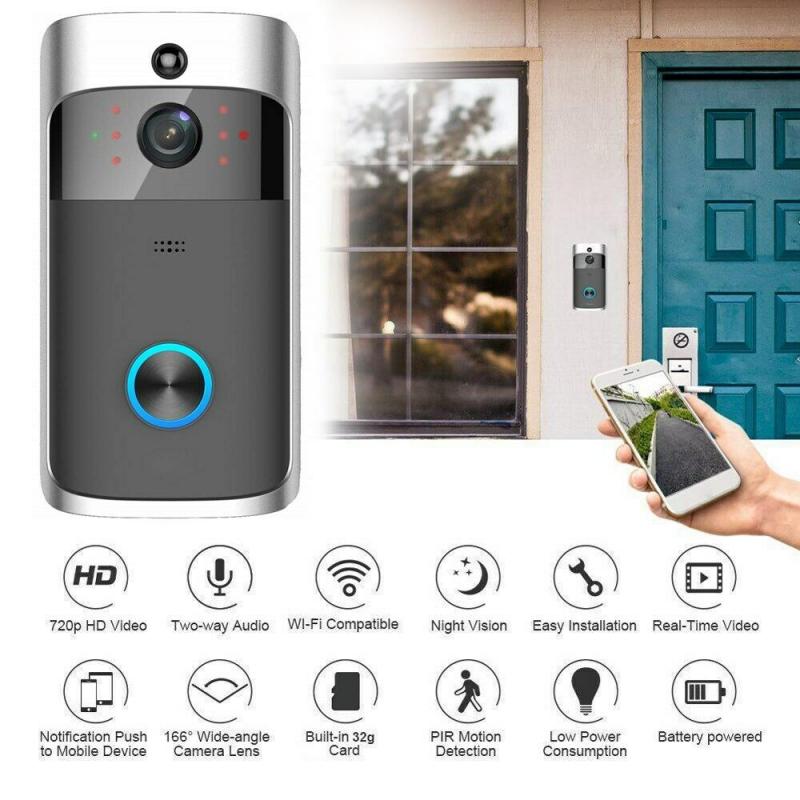 Smart WiFi Sonnette sans fil IR 720P caméra vidéo Intercom