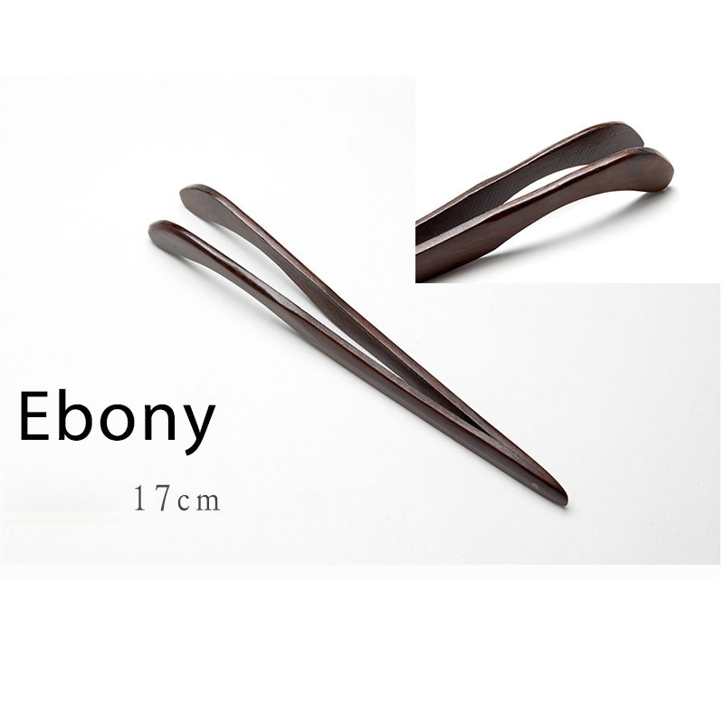 1Pcs Bamboo/Ebony Tea Clips Tea set wooden tweezers Anti-scalding tea clip for teacup: Ebony