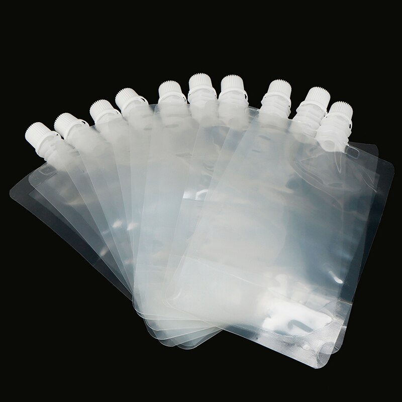10 stks/partij 200 ml Plastic Clear Dranken Dranken Sap Zak Transparante Fles Zuig Verse Vloeibare Verpakking Zak