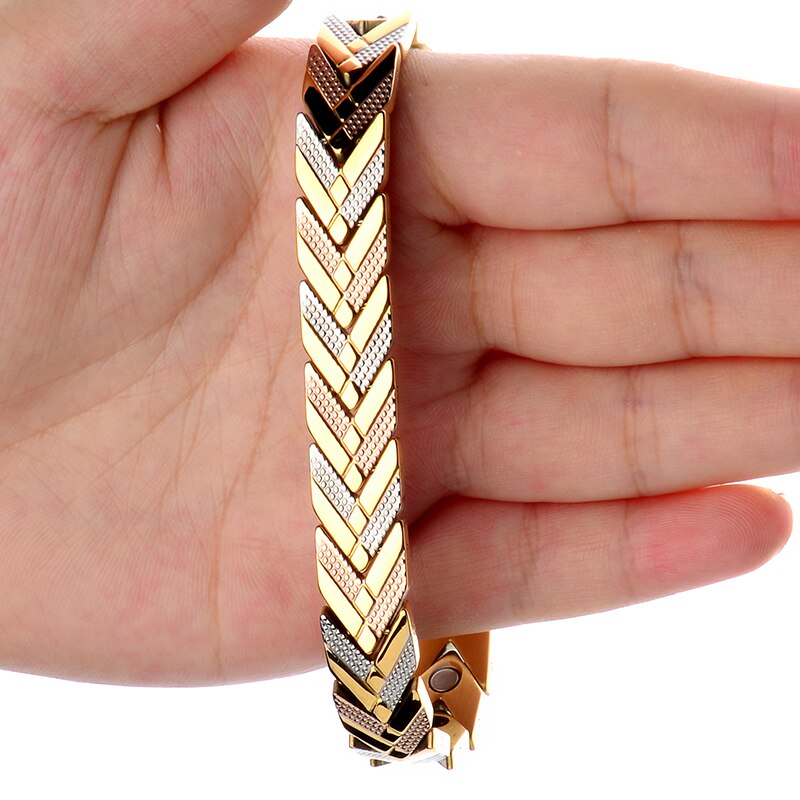 Petite grenouille Bracelet sain thérapie magnétique en acier inoxydable Bracelets énergétiques Bracelets chaîne en or femmes bijoux de