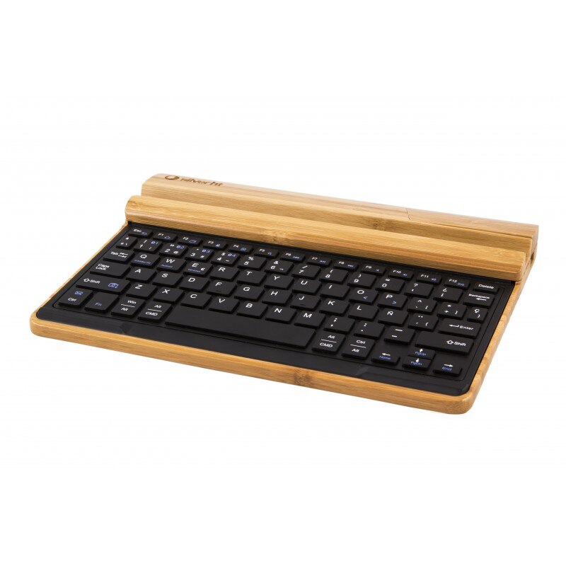 SilverHT Bamboo Multidevice Keyboard teclado para móvil QWERTY Español Madera USB + Bluetooth
