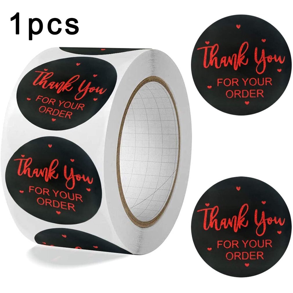1.5 Inch Sticker Thank You Labels Red Waterproof S... – Vicedeal
