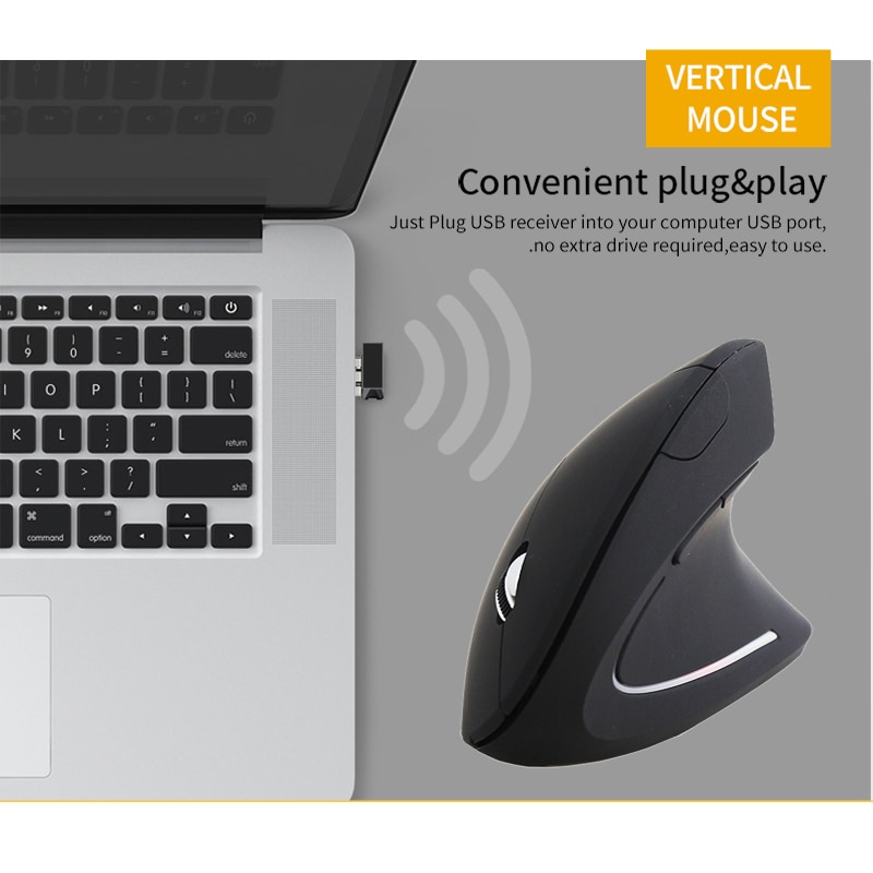 Sovawin Wireless Mouse 800 1200 1600 DPI Optical Mice Vertical Ergonomic Wrist Healing Mouse For Desktop Computer PC Game Mice
