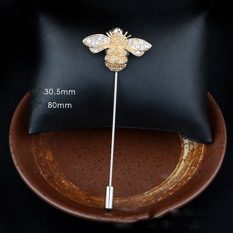 Retro Vintage Insect Bee Brooch Pin Scarf Buckle Pearl Button Long Needle Brooches Shirt Suit for Women Accessories: 1