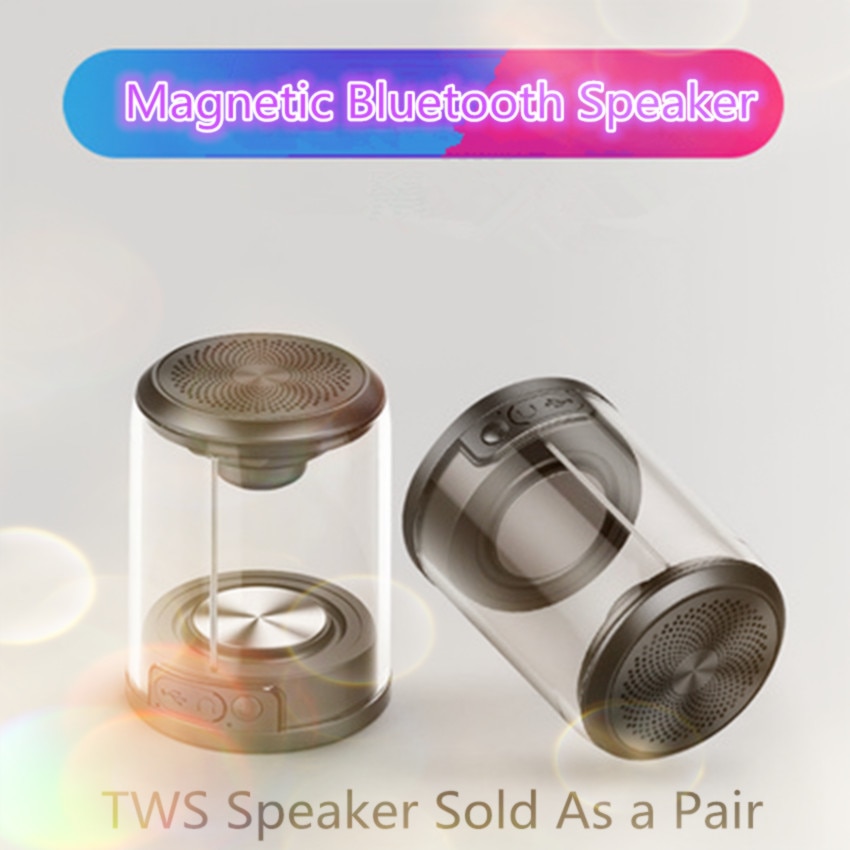TWS-Air Box Transparante Magnetische koppeling TWS Bluetooth 5.0 super bass verlichting draadloze speaker