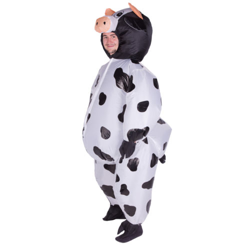 Disfraz de vaca inflable divertido para adulto, disfraz de vaca, disfraz de Mascota, disfraz de Halloween, 150 cm-200 cm