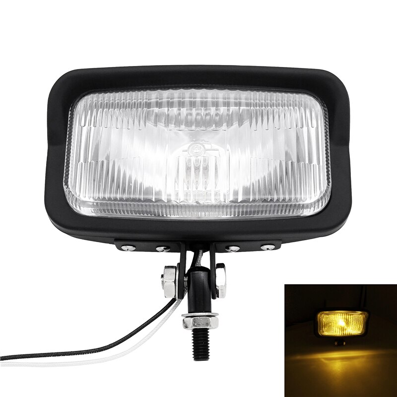 Feu avant de moto universel carré noir/Chrome, phare rectangulaire pour Harley Chopper Bobber Triumph, 1 pièce: Black