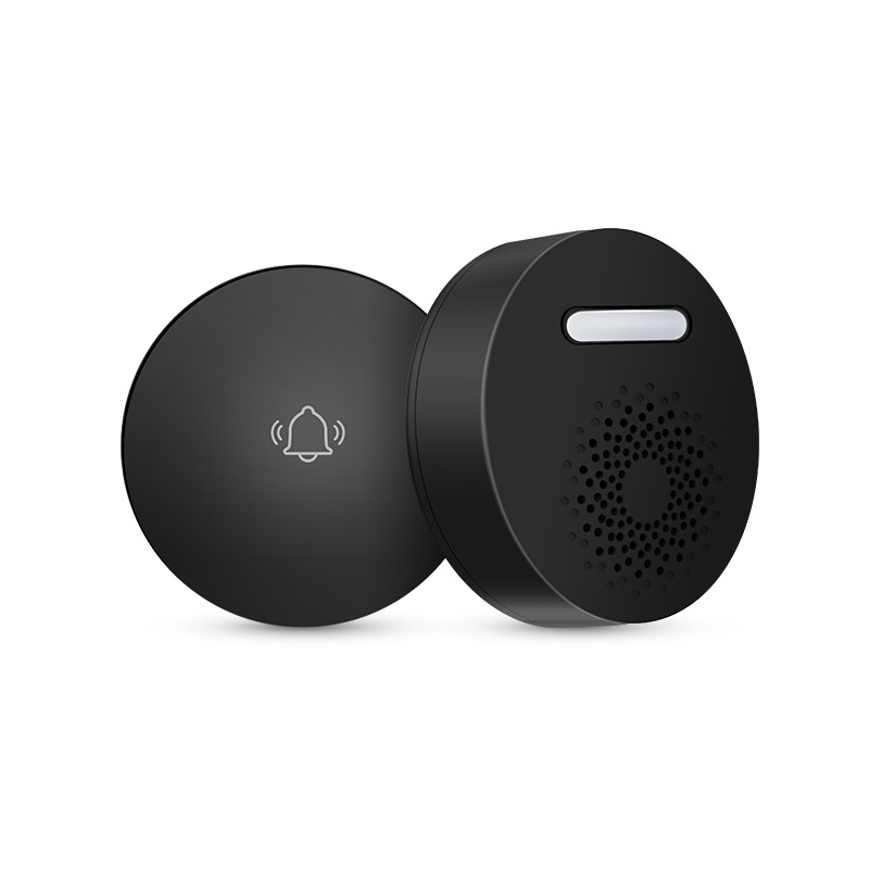 Sonnette de porte étanche sans fil, sans batterie requise, auto-62 ensembles de sonnette, anneau cinétique extérieur, maison, tendance: Black / prise ue