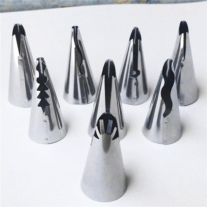 10 Stks/set Wedding Cake Decorating Icing Rvs Russische Nozzles Rok Taart Nozzles Piping Tips Gebak Siliconen Taart Tas