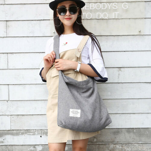 Frauen Segeltuch Handtasche Schulter Taschen groß Tote Geldbeutel Reisen Bote Landstreicher Tasche