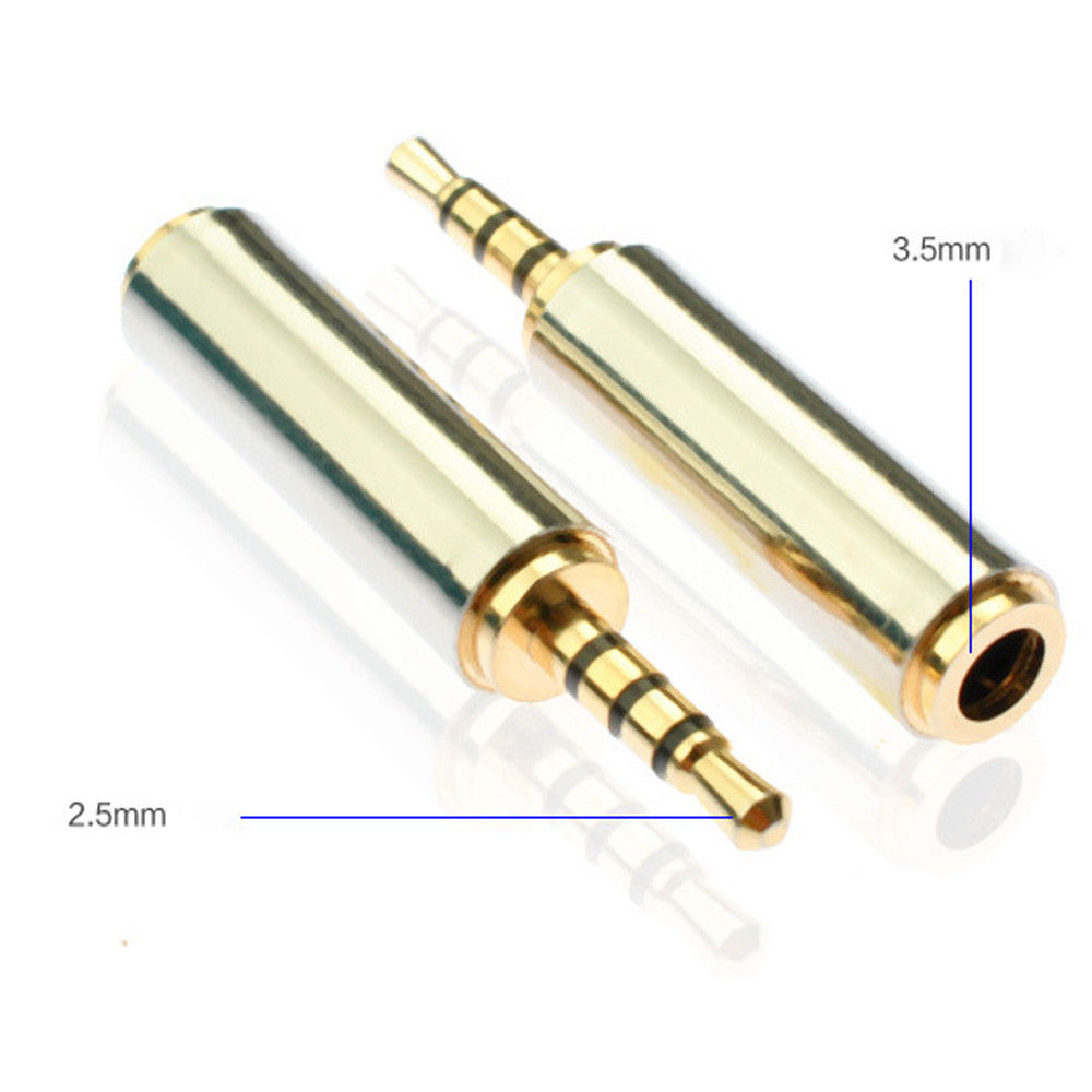 2 pz/lotto Oro 2.5mm Maschio a 3.5mm Femmina Cuffia Audio Stereo Martinetti Adattatore Convertitore