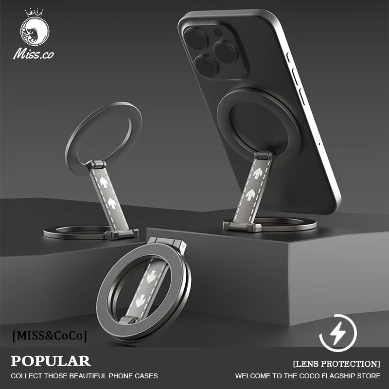 Anneau de support de téléphone magnétique Double face, pour béquille MagSafe, poignée magnétique pour iPhone 16 15 14 pour Huawei Xiaomi