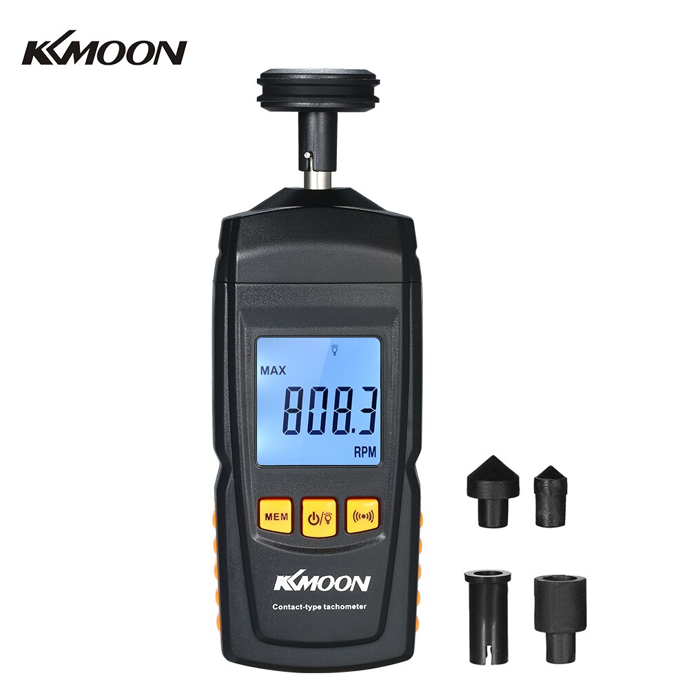 Kkmoon måleværktøj digitalt omdrejningstæller håndholdt kontaktmotor omdrejningstæller lcd-hastighedsmåler elektrisk maskine roterer hastighedsmåler