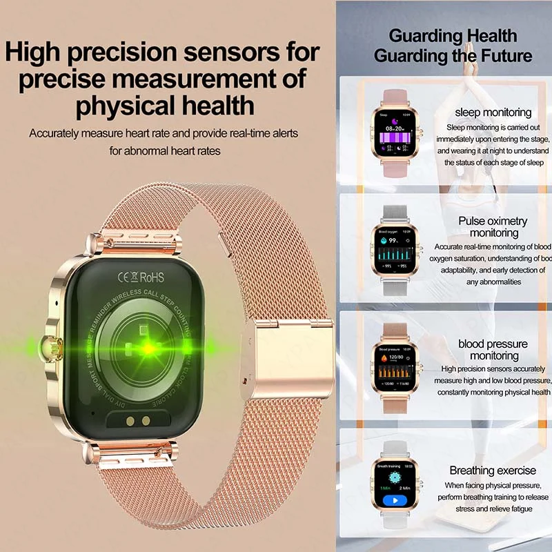 Nuovo Per Huawei FIT3 Astuto Della Vigilanza Delle Donne 1.75 "AMOLED Frequenza Cardiaca Donne Monitor di Salute Impermeabile Sport Bluetooth Chiamata Orologio Intelligente