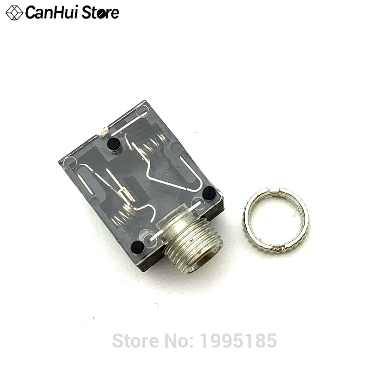 10Pcs 5 Pin 3.5mm Stereo Audio Jack Socket PCB Panel Mount for Headphone With Nut PJ-324M Dual-channel Audio Socket