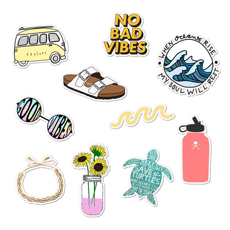 35Pcs Pack Simple Girl Cute Cartoon Sticker Laptop Luggage Guaitar Skateboard Fresh Waterproof Decal DIY For Computer Stickers