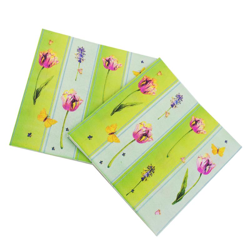 2 Packs Servetten Gedrukt Bloem Patroon Kleurrijke Papieren Handdoek Tissues Voor Wedding Festival Party Verjaardag