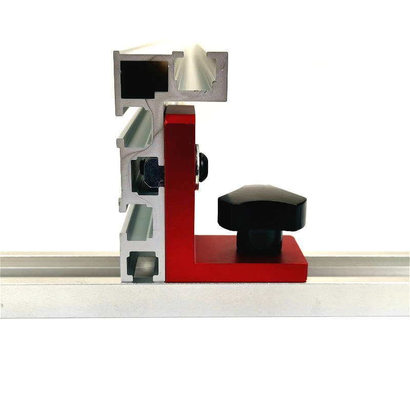 600mm/800mm Aluminium Profile Fence 75mm Height with T-tracks and Sliding Brackets Miter Gauge Fence Connector for Woodworking