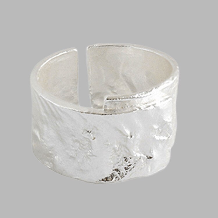 Bohemian Vintage Unregelmäßigen Runde Ringe Für Frauen Hochzeit Engagement Einstellbare Größe Finger Ringe Gothic Schmuck Mädchen Anillos: silver