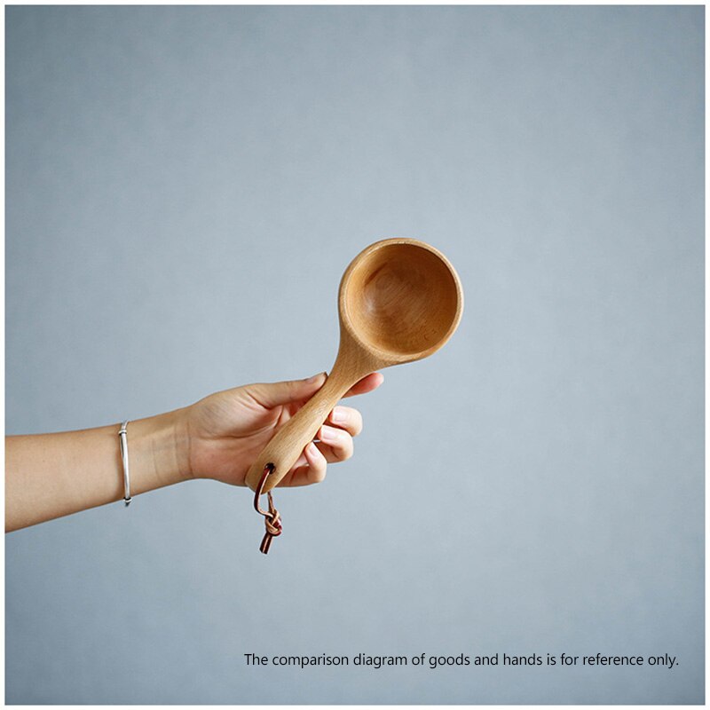 Long Handle Spoon Meal Spoon Wooden Spoon Saft Health With Hook Japanese Style Kitchen Tool Bar Restaurant Cooking Utensils