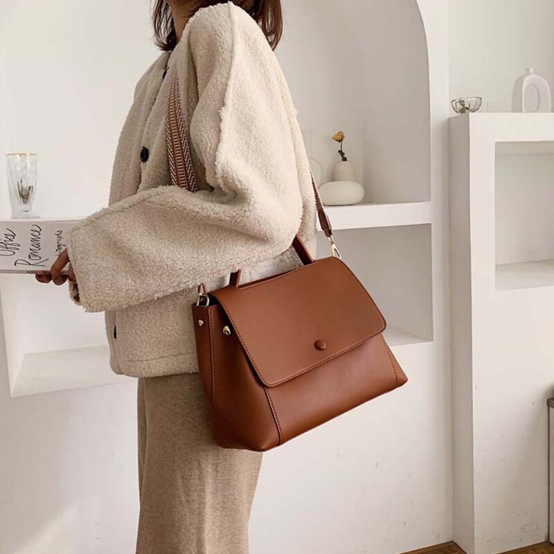 Ansloth luxe handtassen met hoge capaciteit damestassen zachte pu leren schoudertassen eenvoudige koerierstas dames hps 979