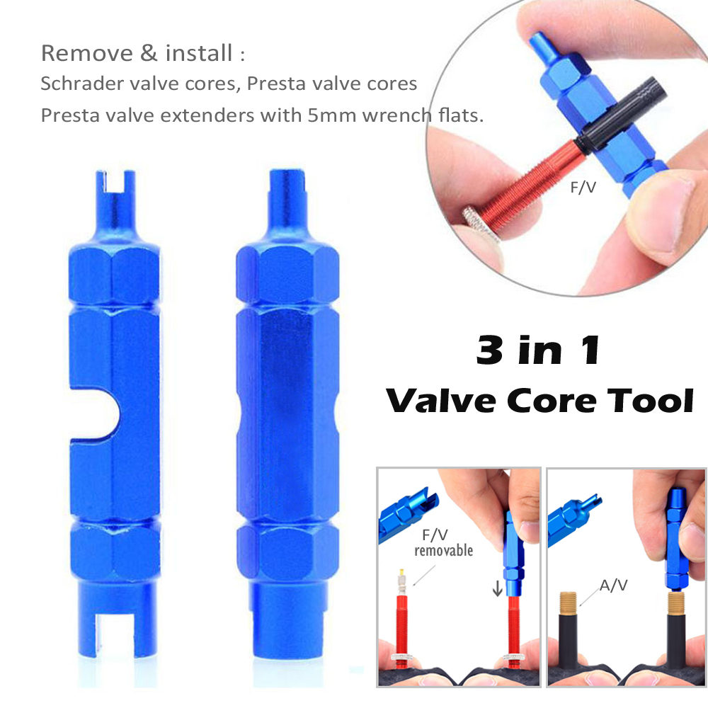4 IN 1 Ventiel Remover Tool en Aluminium Fiets Presta Ventieldop Schrader Kleppendeksel Stofdicht voor MTB Racefiets