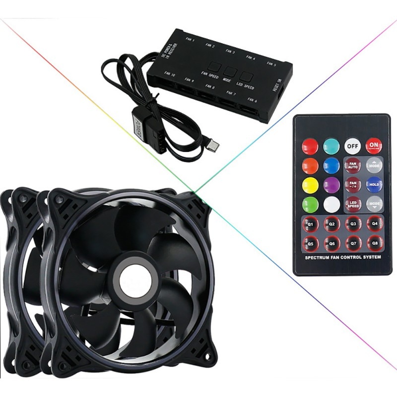 Aigo DR12 Computer Case PC Cooling Fan RGB Adjust LED 120mm Quiet IR Remote computer Cooler Cooling RGB Case Fan CPU