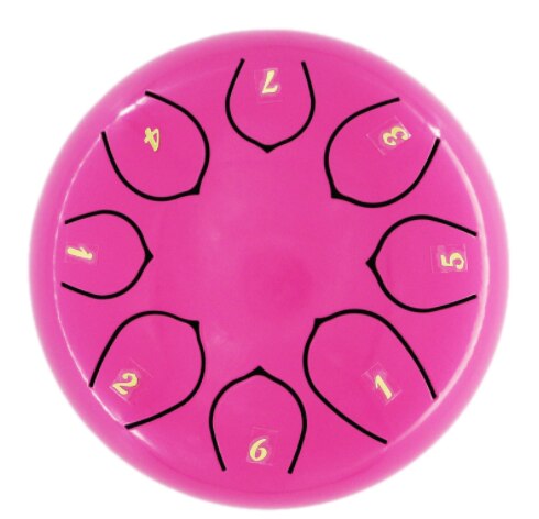 8 Inch Steel Tongue Drum 8 Tune Hand Pan Drum Tank Drum With Drumsticks Carrying Bag Percussion Instruments Accessories: Pink