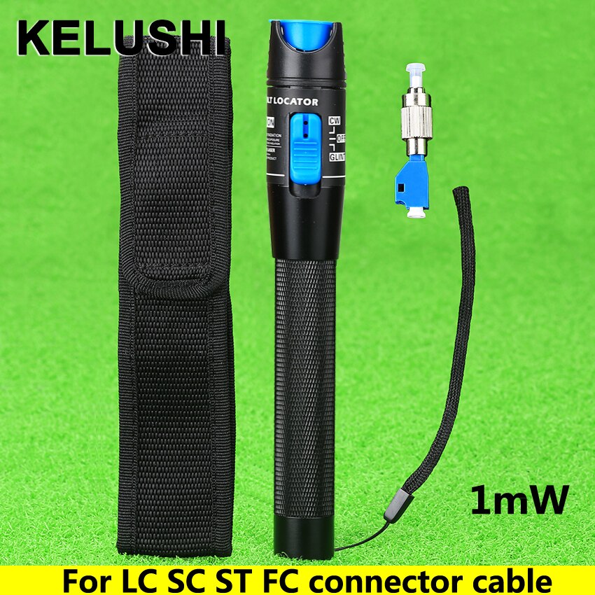 KELUSHI FTTH 1MW Fiber Optic Tester LC/FC/SC/ST Adapter Fibre Optica Kabel Tester Visuelle fehler Locator für CATV