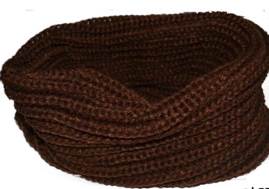 YSDNCHI Winter Ring Knitting Unisex Wool Neck Warmer Winter Scarves Women Pure Color Collar Keep Warm Elasticity Scarf: W082 Coffee