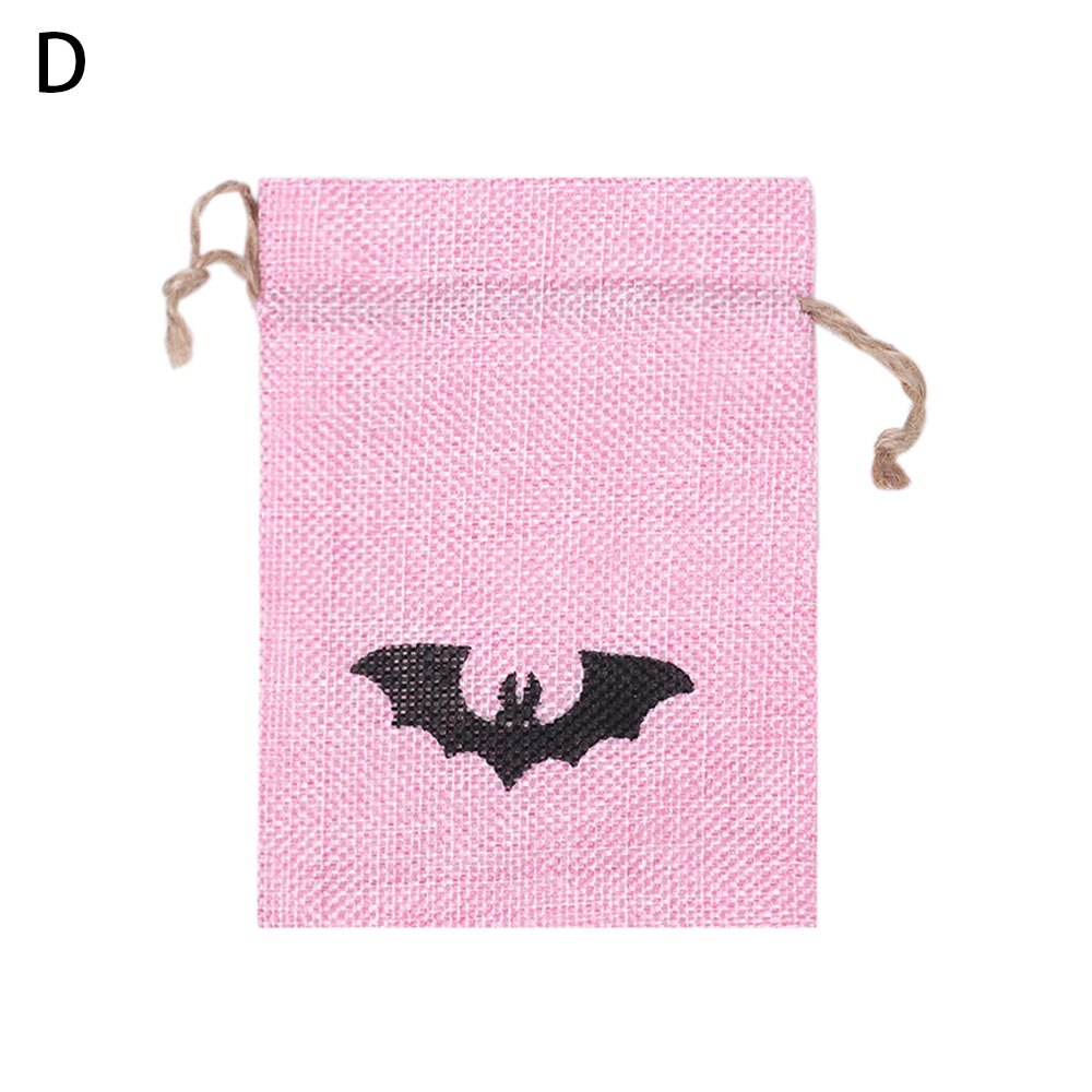 1pc- pakning snøre taske festival forsyninger halloween juletasker container slik lomme opbevaring snøre pose: D
